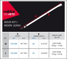 KOIRAN HIHNA MOON ECO PUNAINEN M, 125-200 cm, lev. 20 mm.