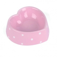 Ruokakuppi sydämen muotoinen pinkki 300ml 15cm