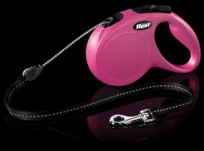 Flexi NewClassic Cord M Pinkki 5m 20kg, pyöröpunos